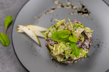 Salad on a gray background