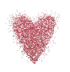 Obraz premium Heart made of pink glitter on white background, top view
