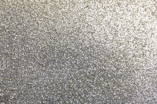 Closeup view of sparkling silver glitter background