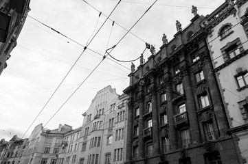 Perspective of street in Saint Petersburg
