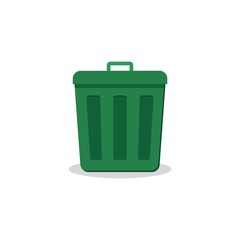 Green Trash bin or trash can symbol icon 