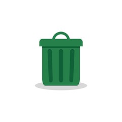 Green Trash bin or trash can symbol icon 