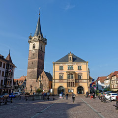 Fototapeta premium Place, Obernai, Bas-Rhin, Alsace, Grand Est, France