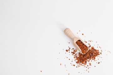 Dried Home Grown Chilli Peppers on the background