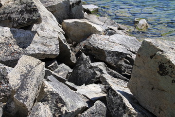 Fototapeta na wymiar rocks in water
