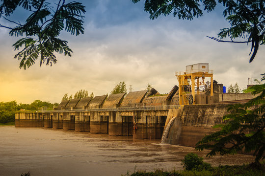 The Pak Mun Dam, a barrage dam and run-of-the-river hydroelectric plant of the Mun river in Ubon Ratchathani Province, Thailand. It was supported from the World Bank and completed in 1994.