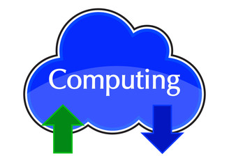 Cloud Computing Upload Download Icon Blue