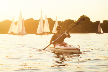 Hamburg Alster Kajak Sonnenuntergang