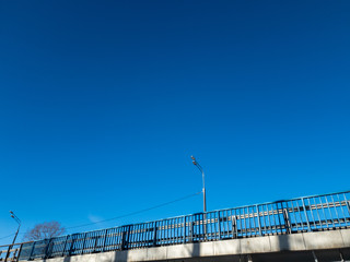 Bridge close up. Bridge for pedestrian traffic. Bridge over river.