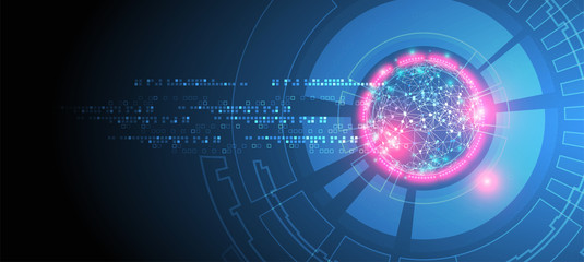 Abstract technology sphere background. Global network concept. Vector