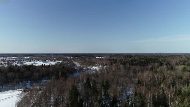 Beautiful winter landscape from the drone