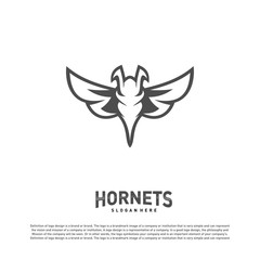 Fototapeta premium Bee logo design vector. Hornets logo template. Icon symbol
