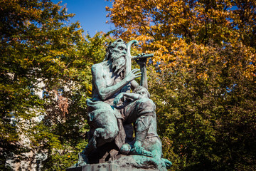Planty park. Monument to Jozef Bohdan Zaleski, Polish Romantic poet, founder the Ukrainian poetic school. 