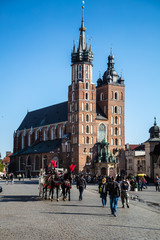 Naklejka na ściany i meble St. Mary's Basilica (Church of Our Lady Assumed into Heaven) in Krakow, Poland