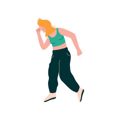 Young Woman Dancing, Female Dancer Character Vector Illustration