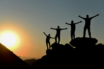 sunset views with nature and mountain love