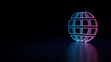 3d icon of earth grid