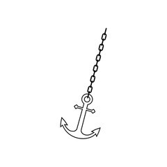 Anchor chain, Ship anchor or boat anchor flat icon © sljubisa