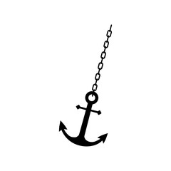 Anchor chain, Ship anchor or boat anchor flat icon © sljubisa