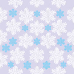 Vector seamless pattern with snowflakes