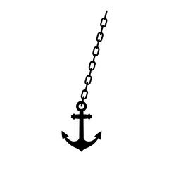 Anchor chain, Ship anchor or boat anchor flat icon © sljubisa