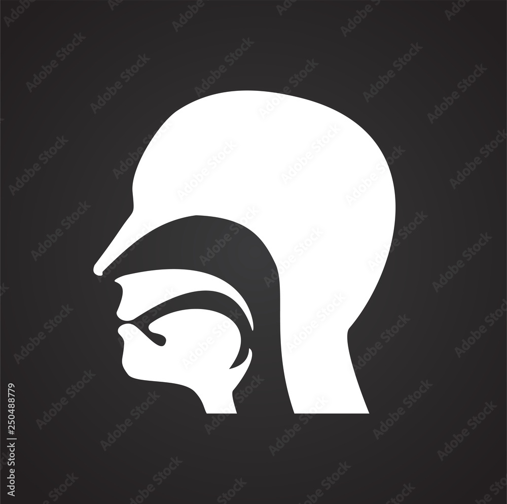 Poster human head icon on black background for graphic and web design, modern simple vector sign. internet 