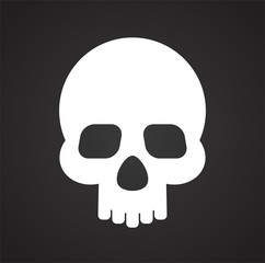 Skull icon on black background for graphic and web design, Modern simple vector sign. Internet concept. Trendy symbol for website design web button or mobile app