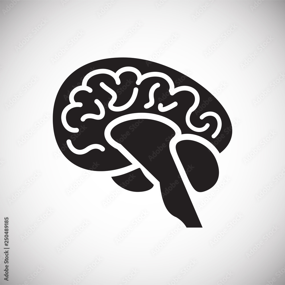 Poster brain icon on white background for graphic and web design, modern simple vector sign. internet conce