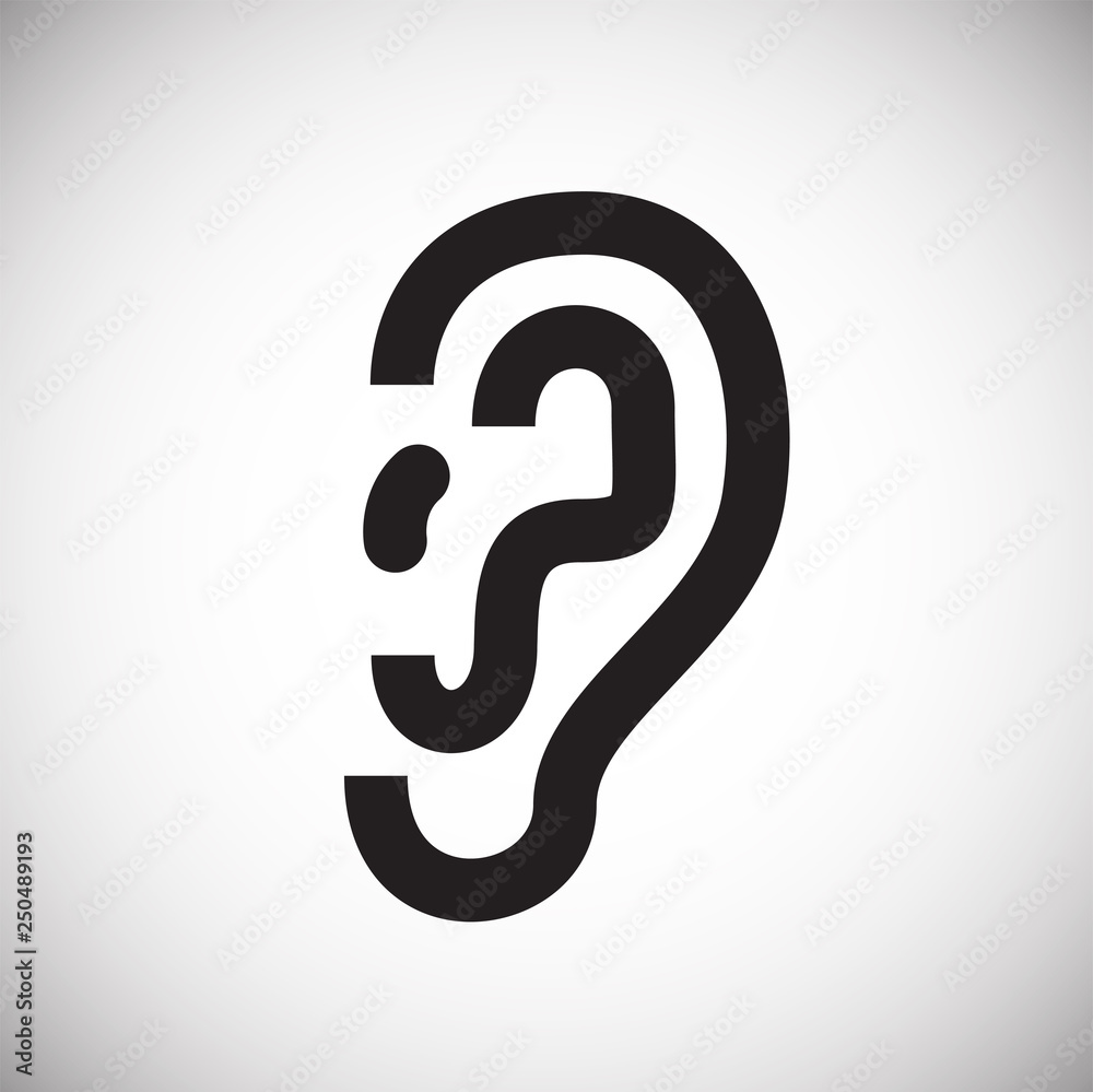 Poster ear icon on white background for graphic and web design, modern simple vector sign. internet concept