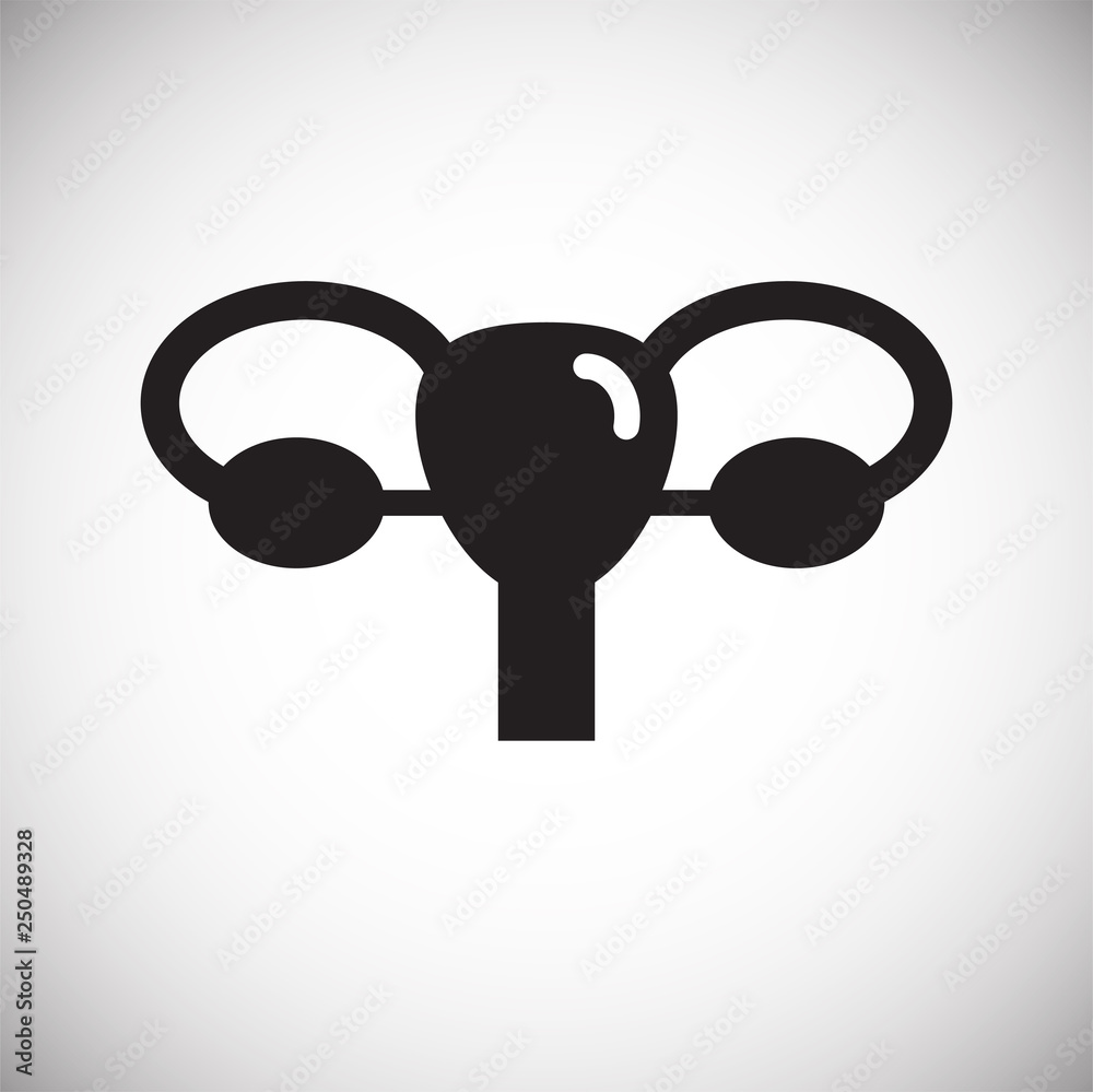 Poster uterus icon on white background for graphic and web design, modern simple vector sign. internet conc