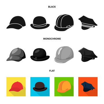 Vector design of clothing and cap sign. Collection of clothing and beret vector icon for stock.