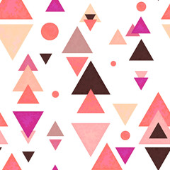 Seamless Pattern of Triangles in Watercolor Style