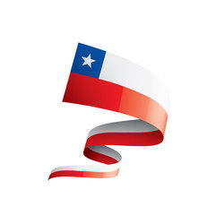 Chile flag, vector illustration on a white background.