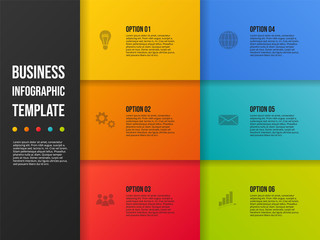 Colorful infographic template with business icons. Vector