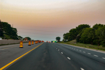 driving on highway in Ontario 