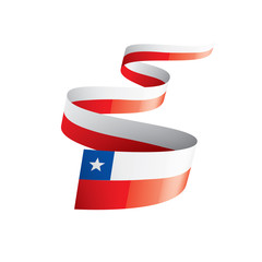 Obraz premium Chile flag, vector illustration on a white background.