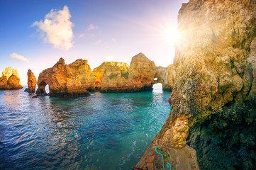 Rocky coast of Lagos, Portugal