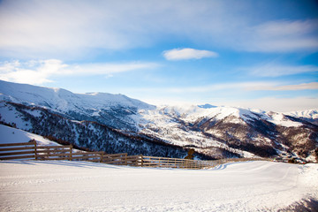 Kokhta mount, surroundings view from the top, Bakuriani, January 2019