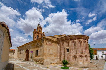 Fototapeta na wymiar Romanesque church of San Andrés in Olmo de Guareña