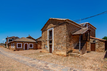 Fototapeta na wymiar Old medieval town called Castrillo de los Polvazares in Spain
