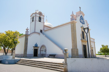 Exterior of the Saint Lawrence of Rome church in Almancil, Portugal.