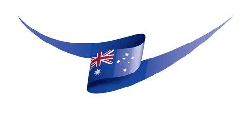 Fotobehang Australia flag, vector illustration on a white background. © butenkow