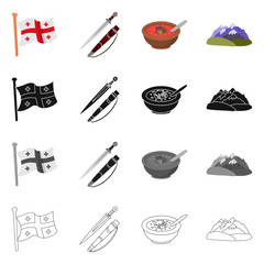 Isolated object of culture and sightseeing icon. Collection of culture and originality stock symbol for web.