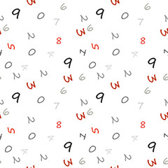 Mathematics background - different numbers in random pattern. School pattern for children.Background for kids. Seamless abstract vector pattern