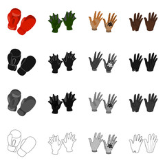 Vector illustration of silhouette and safety logo. Set of silhouette and comfort stock symbol for web.