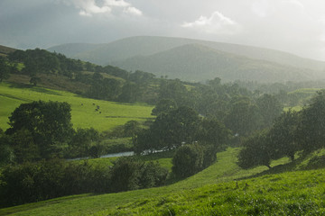 rain in a Lancashire valley