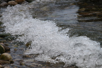 water flowing over rocks