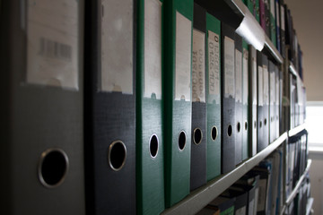 Racks with archival documents