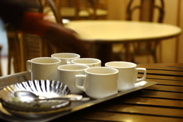 cups on the table