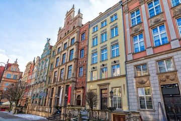 Fototapeta premium Medieval facades of Gdansk, Long Market street, Poland
